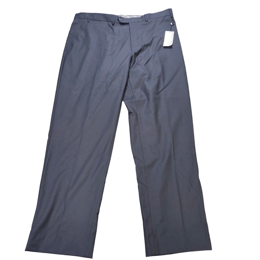 Calvin Klein Jill P Flat Front Dress Pants Men's Size 40 Navy Blue 100% Wool